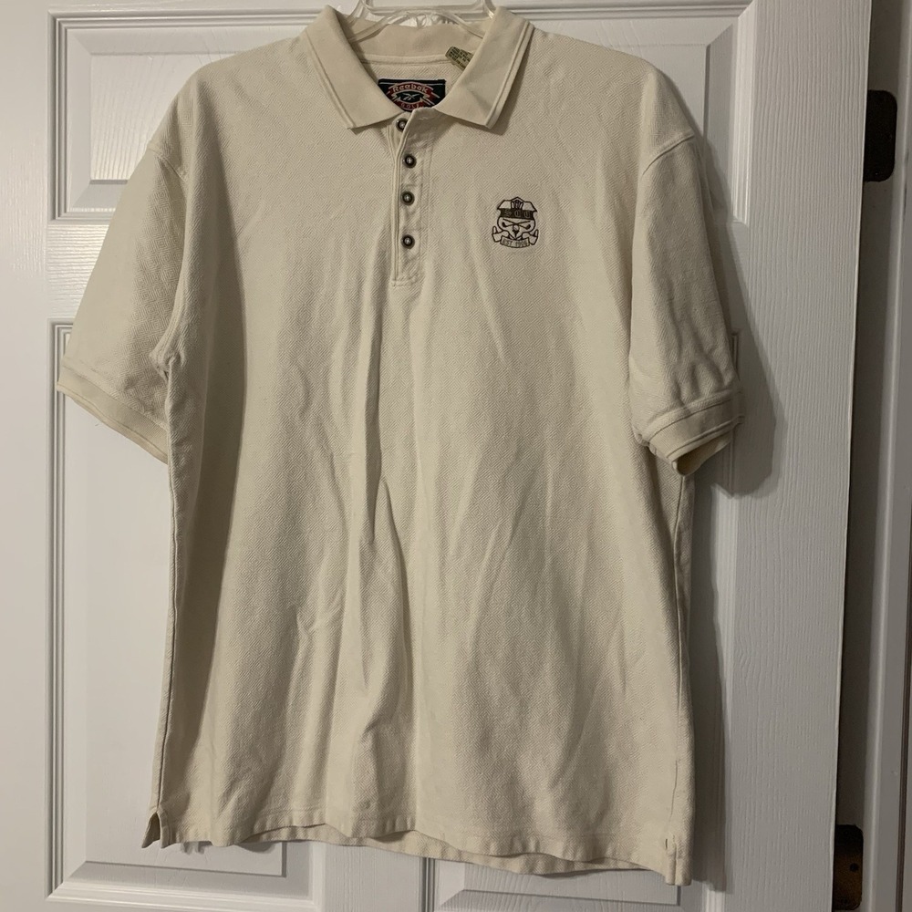 Reebok‎ Golf Men's Cream Cotton Polo Shirt  XL  Athetic Sporty Breathable